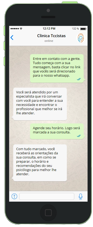 imagem de uma tela de um celular com instruções de como marcar a sua consulta.
